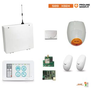 AMC Kit 589 X824V Centrale 8/24 Zone con Tastiera Unika + Modulo GPRS - IP1