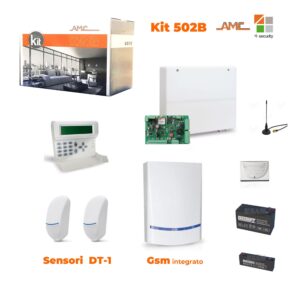 AMC KIT502B C24GSM Plus Centrale 8/24 Zone + K-LCD Voice,  Sensori e Sirene