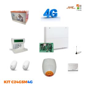 AMC Kit 931 C24Gsm Plus 4G Centrale 8/24 Zone + K-LCD Voice,  Sensori e Sirene